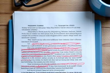 Manuscript with red editing marks